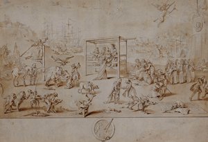 Den europeiska rasen: en allegorisk karikatyr om det politiska Europas tillstånd 1738-1739, av Charles Mosley