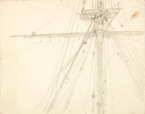 Detalj av Mast och Rigging penna på papper av Charles Napier Hemy