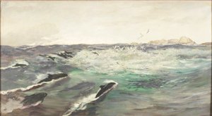 Tumlare som jagar makrill av Charles Napier Hemy