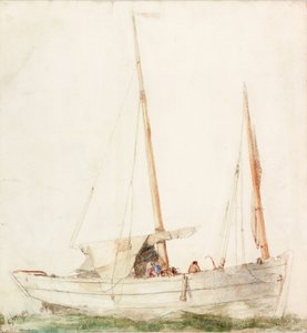 Segelbåt (penna och akvarell på papper) av Charles Napier Hemy