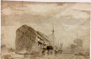 Frakt (bläck (svart)) av Charles Napier Hemy