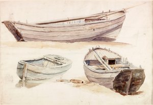 Studier av laxbåtar (kroppsfärg) av Charles Napier Hemy