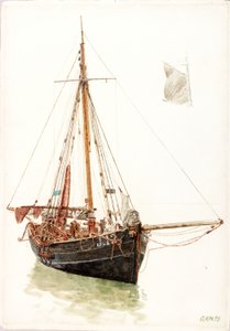 Studie av en fiskebåt (kroppsfärg)