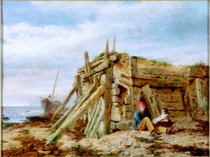 Under vågbrytaren, c.1863 av Charles Napier Hemy