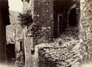 En gata i Sainte-Agnès nära Roquebrune av Charles Nègre