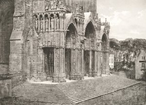 Chartres katedral - Portico du Midi XII-talet, ca. 1854, tryckt ca. 1857. av Charles Nègre
