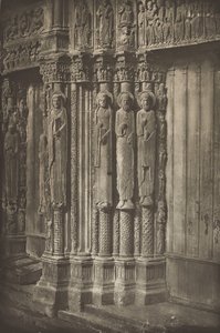 Chartres katedral. Högra dörren till den kungliga portalen, West Side, XII-talet, före juli 1857.