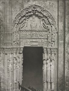 Katedralen i Chartres: Högra dörren i den kungliga portalen med Vår Fru av Chartres av Charles Nègre