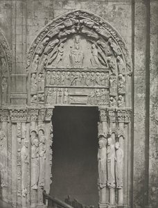 Chartres katedral: Höger dörr till den kungliga portalen med Our Lady of Chartres, 1857.