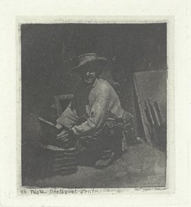 Kneeling Mason, februari-mars 1854, tryckt 1982. av Charles Nègre