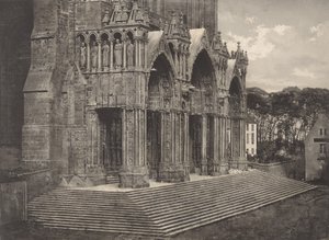 Platta XII Chartres Cathedral, Portico du Midi Plate XII Chartres Cathedral..., 1855. av Charles Nègre