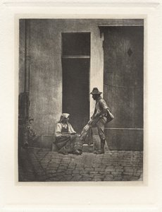 Tavla IV – Pifferaro stående och italiensk bonde sittande, vid domstolen vid 21 Quai Bourbon