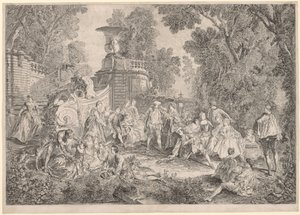 The Game of Blind Mans Bluff, 1739. av Charles Nicolas Cochin