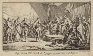 Raymond VII, greve av Toulouse, förnekar sin fru Sancha av Aragon av Charles Nicolas II Cochin
