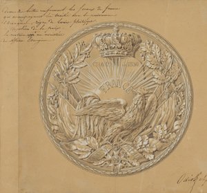 Design för medaljen till minne av stadgan från 1830, 1830. av Charles Nicolas Odiot