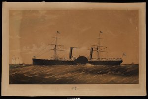 Atlantic Royal Mail Steam Navgn. Co. Steamer Adriatic... (litografi, linnebakgrund) av Charles Parsons