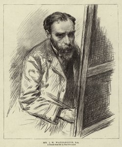 Mr J W Waterhouse, RA (litho) av Charles Paul (after) Renouard