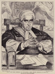 The Late Lord Russell of Killowen, Lord Chief Justice of England (litho) av Charles Paul (after) Renouard