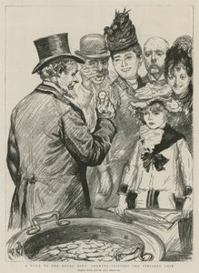 Ett besök på det kungliga myntverket; visar besökarna det färdiga myntet (gravyr) av Charles Paul Renouard