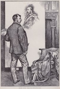 Frank Holl, målar i sin ateljé (gravyr) av Charles Paul Renouard