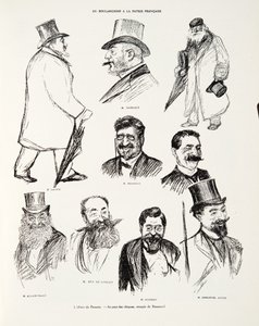 The Panama Affair - In the land of checks, skisser av Renouard, från Histoire de la Troisieme Republique, Vol. I, Politisk historia, utg.1933