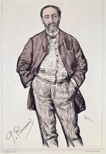 Porträtt av Camille Saint, Saens, fransk kompositör, 1900-talet (gravyr) av Charles Paul Renouard