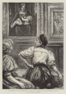 The Madonna and the Charwomen, en skiss på städdagen på National Gallery av Charles Paul Renouard