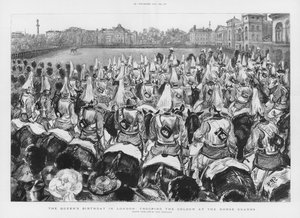 Trooping the Color på Horse Guards av Charles Paul Renouard