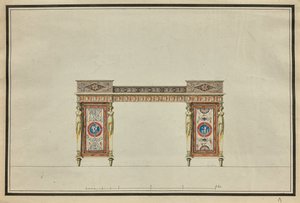 Design av ett skrivbord, c. 1800.