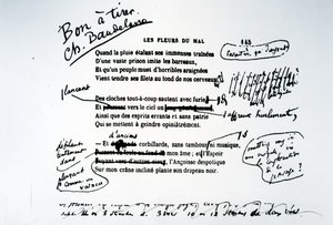 Rättade bevis på The Flowers of Evil av Charles Pierre Baudelaire