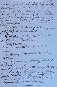 Sida 303 i Baudelaires pamflett "Pauvre Belgique" som beskriver hans resa till Namur av Charles Pierre Baudelaire