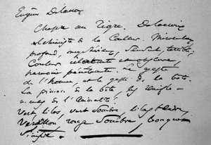 Text av poeten Charles Baudelaire (1821-1867) om målaren Eugene Delacroix publicerad 1846.