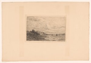 Utsikt över Seine vid Honfleur La Seine före Honfleur (titel på objekt) av Charles Pierre Daubigny
