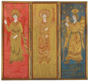 Trepanelsskärm (omvänd), ca 1916-17 (olja och bladguld på gessoed trä)