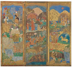 Trepanelsskärm, ca 1916-17 (olja och bladguld på gessoed trä)