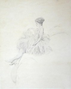 Fe på en lilja (silverpoint) av Charles Prosper Sainton