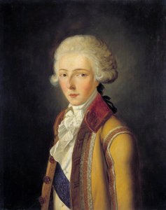 Porträtt av Louis Antoine Henri de Bourbon-Conde, hertig av Enghien (1772-1804) - föreställer omkring 1788, iklädd buk-of-doe jaktlivré "från House of Conde". Målning av Charles Rauch (1791-1857) 1836. Dim. 0,65x0,54 m. - Porträtt av Louis-Antoi av Charles Rauch