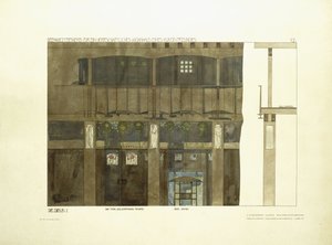 Entréhallen, ca 1901 (färglitografi) av Charles Rennie (after) Mackintosh