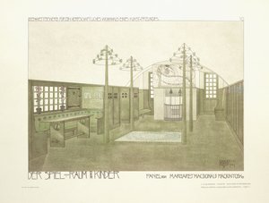 Plantskola, ca 1901 (färglitografi) av Charles Rennie (after) Mackintosh