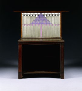 Ett skrivskåp designat för Walter W. Blackie Esq., Hill House, Edinburgh av Charles Rennie Mackintosh