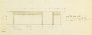 Design för ett matbord och ett litet bord (akvarell) av Charles Rennie Mackintosh