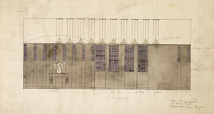 Design för vägg, bord och dörrar, för A.S. Bal, Berlin, 1905 av Charles Rennie Mackintosh