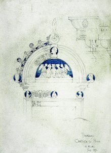 Dörröppning, Certosa di Pavia, 1891 (penna och akvarell på papper) av Charles Rennie Mackintosh