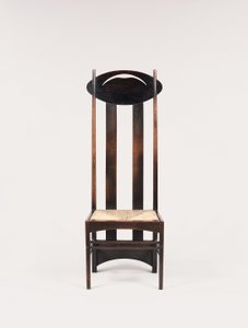 Sidostol med hög rygg för Argyle Street Tea Rooms, Glasgow av Charles Rennie Mackintosh