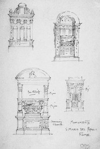 Monument, S. Maria del Popolo, Rom, 1891 av Charles Rennie Mackintosh