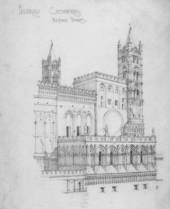 Palermos katedral, östra torn, 1891 av Charles Rennie Mackintosh