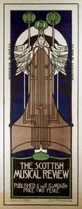 Affisch som annonserar Scottish Musical Review av Charles Rennie Mackintosh