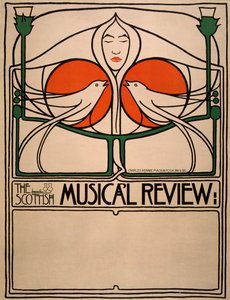 Scottish Musical Review (planografiskt tryck, litografi, papper) av Charles Rennie Mackintosh