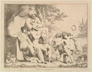 Three Putti som dansar till en pipare, 1 mars 1780.