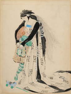 Kostymdesign för Tintagiles död, 1912 (wc på papper) av Charles Ricketts